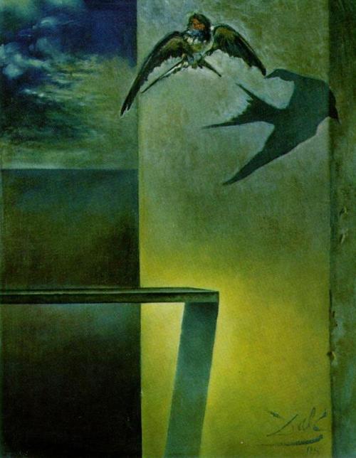 surrealism-love - The Motionless Swallow. Study for ‘Still Life...
