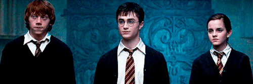 potterdepp - Nine gifs of - The Golden Trio (through the years)