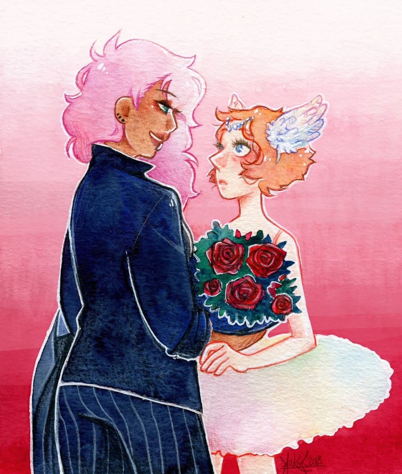 MysteryPearl Week day 3 : AU ~ I don’t know what happened with my artstyle, it suddenly looks mature ?? ¯\_(ツ)_/¯ So this is a Human and Ballet AU strongly inspired by the fanfic Red and Pink by...