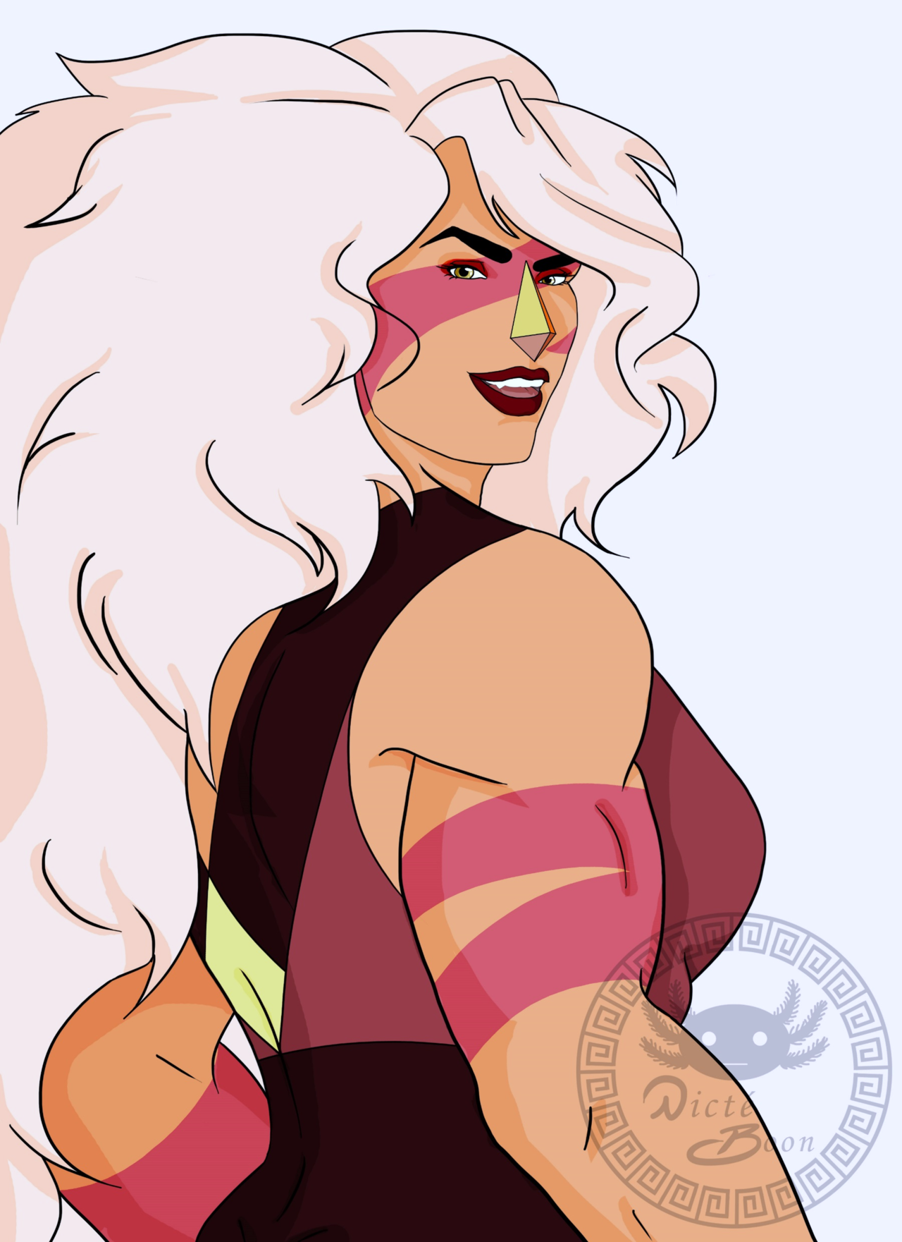 I love Jasper from Steven Universe This drawing took a shorter amount of time that my other drawings, mostly because I decided not to add as much detail, shadows or a background as I normally do. Hope...
