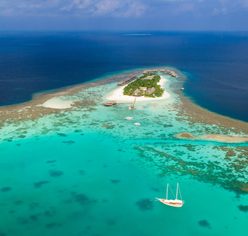 Aerial photos of Maldivian islands