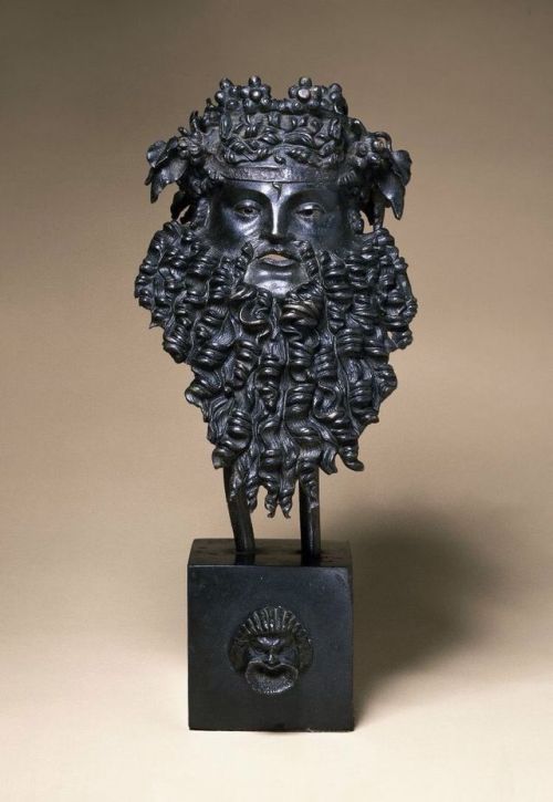 ganymedesrocks - Cast bronze mask of horned Dionysos200 BCE–100...