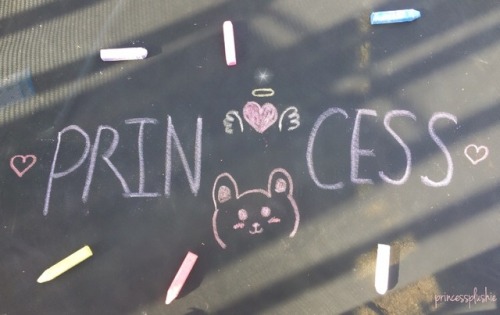 princessplushie - chalk doodles on the trampoline