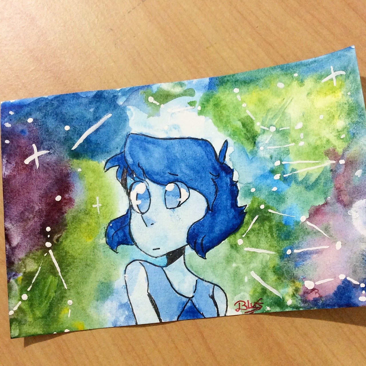 Some Lapis Watercolours because my drawing tablet is broken and I don’t have money to buy a new one or repair it so yeah. And also because I wanted to draw something with constellations.