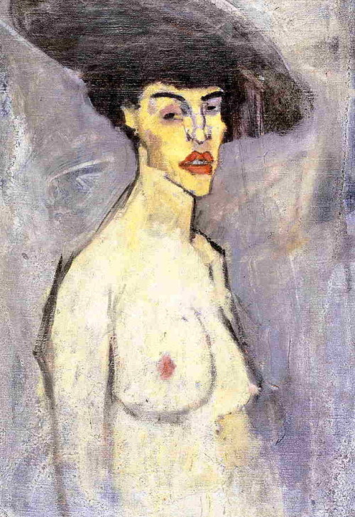 expressionism-art - Nude with Hat, 1907, Amedeo ModiglianiSize - ...