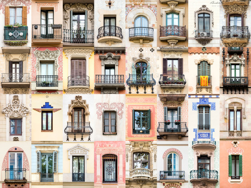 useless-catalanfacts:windows of Barcelona, collage by Andre...
