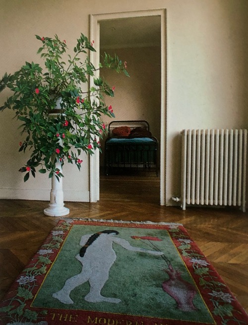 thecaftanclique:Art Deco style rug in the home of the late...
