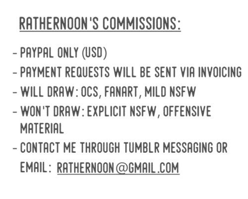 rathernoon - more info herecommissions are open!reblogs are...