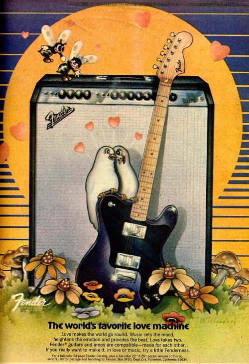 electripipedream:Fender ad from Rolling Stone magazine, 1973