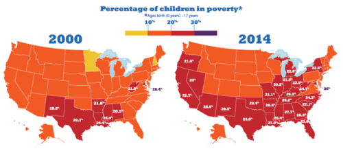 mapsontheweb - Growth in child poverty mapped by county in the 50...