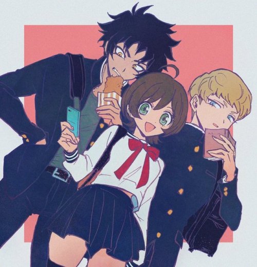 akirafudosbelt - Akira, Miki and Ryo!Art by - むしけら (@mskrkun)