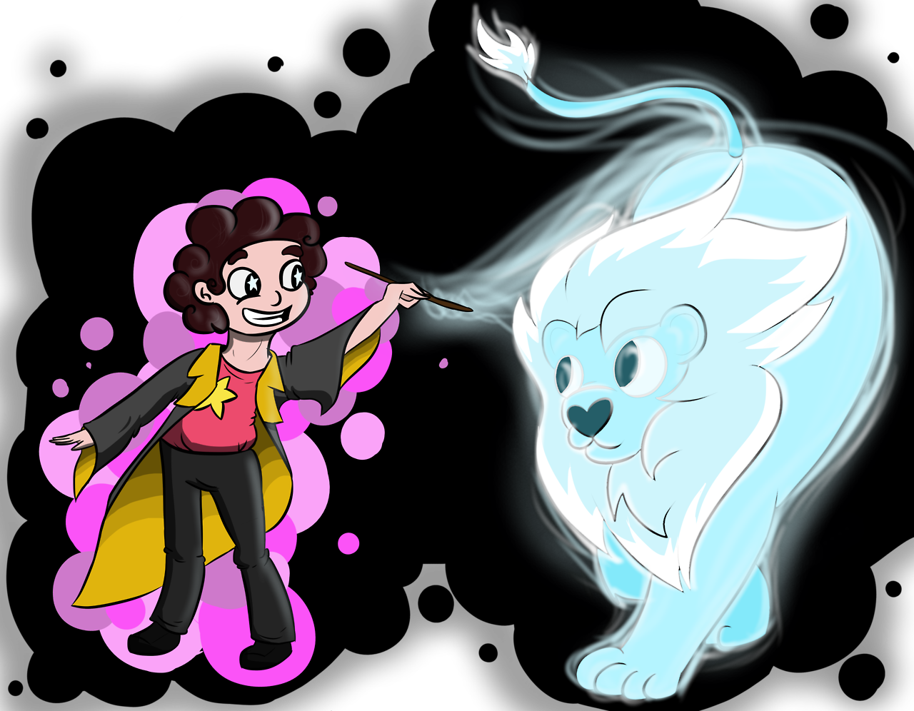 @thatsthat24‘s inktober day 8 You know steven’s patronus would be Lion