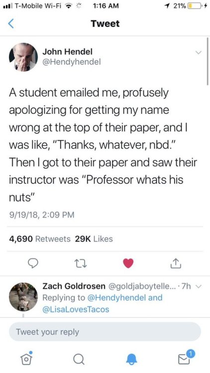 great-tweets:sorry, professor whats his nuts