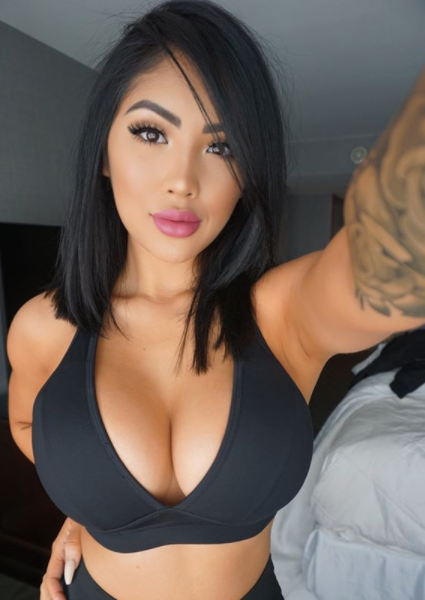 Big Asian tit selfie.