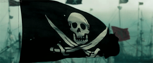 Skull and cross bones pirate flag