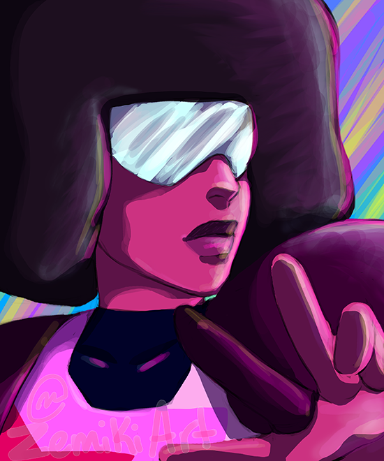 Quick art of Garnet from SU. Finally got around to watching some of it at @ms-loki ‘s house. We didn’t get far in before we had to sleep though, lol.
