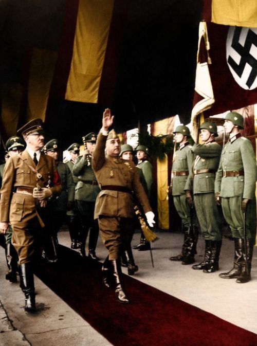 historicaltimes - Hitler and Francisco Franco of Spain meet in...