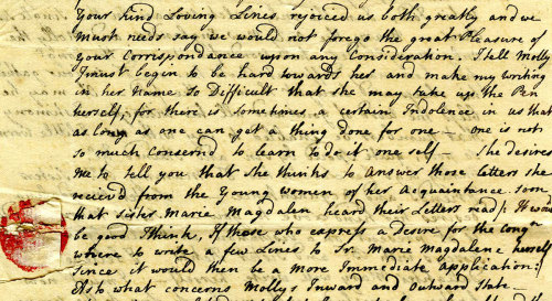 Hand-written Letter of Mary Penry