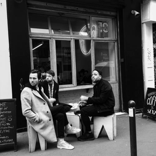 Just three dicks hangin’ out in Paris. (Photo by Niraj, king of...