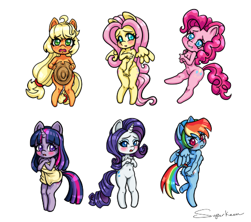 ENF Chibi Mane 6Once I drew one the rest followed.