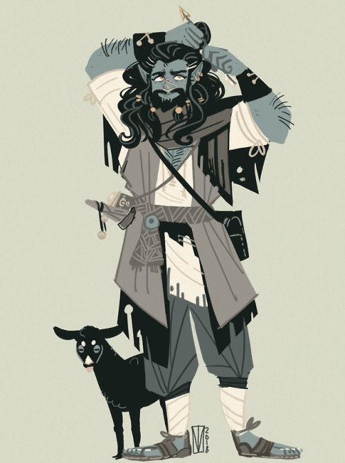Harper! Big gentle Firbolg exiled from his home territory. He...