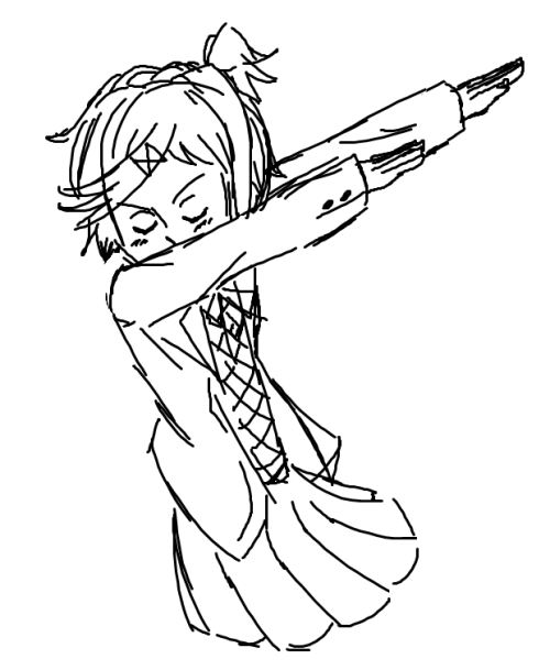 Someone on my stream asked me to draw Natsuki dabbing, so I did...