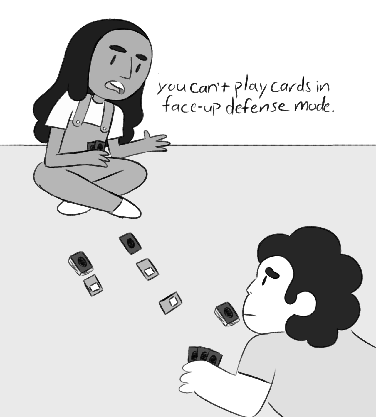 Connie: *has multiple competitive decks, all up-to-date with the newest rules and mechanics* Steven: *uses Watapon*