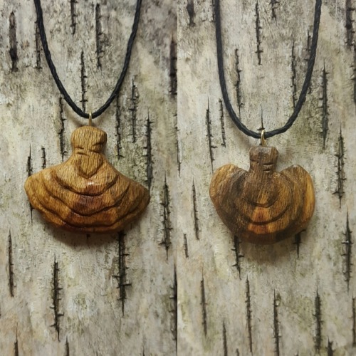 oakenaxe - Reishi mushroom pendants carved from sycamore. The one...