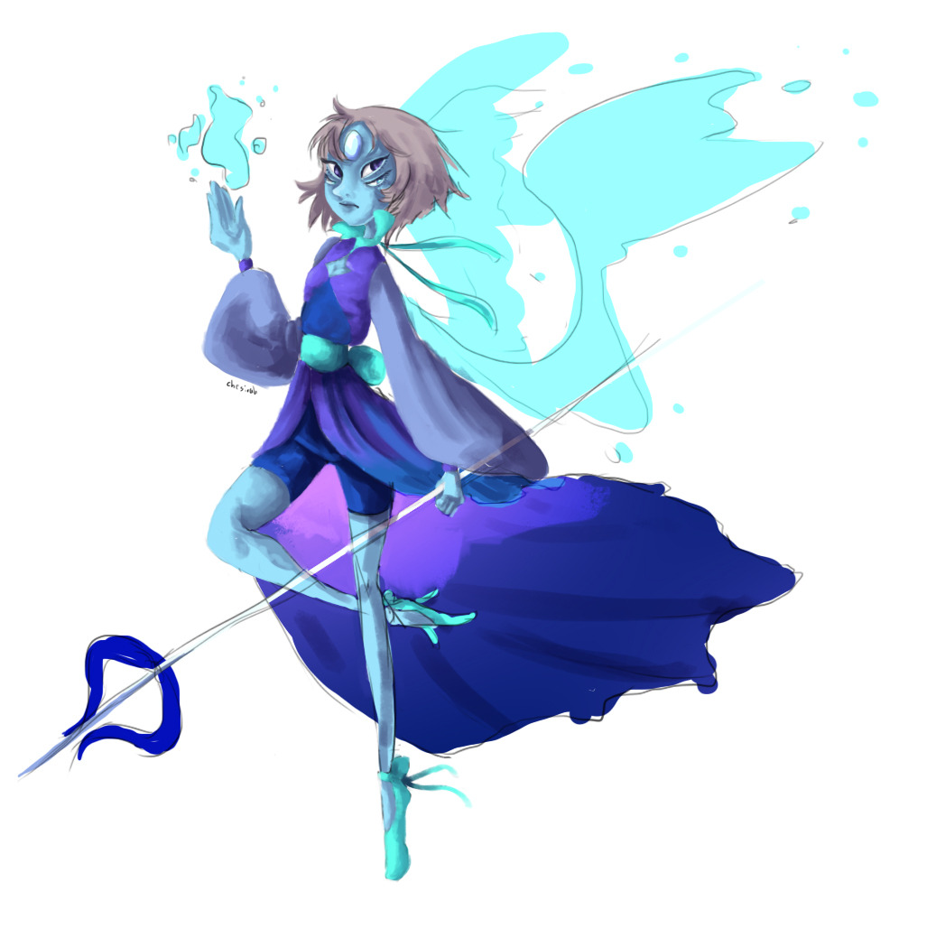 A little sketch of Moonstone, a Lapis and Pearl fusion Maybe I´ll do a better drawing of her one day, but I just wanted to get this out~