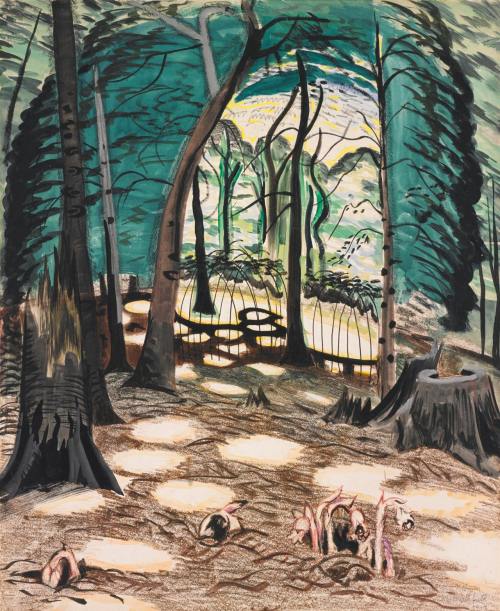 alongtimealone - Charles Burchfield - The Bower (1917) watercolor