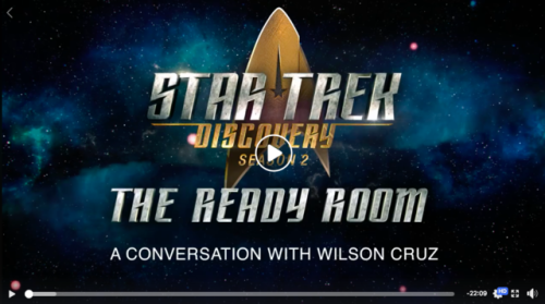 A new episode of The Ready Room with Wilson Cruz (Hugh Culber)...