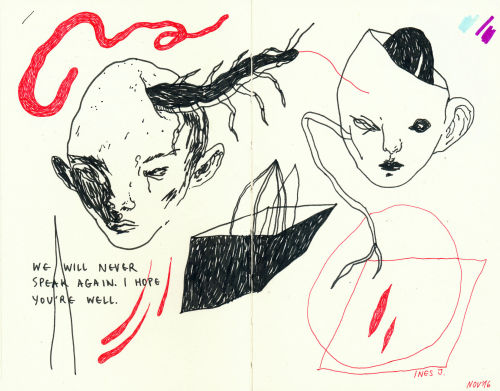 art-creature - in the back of my mind / pens in sketchbook