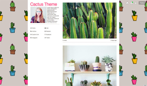 Cactus ThemeFeatures:Cute hand-drawn cactus backgroundSidebar...
