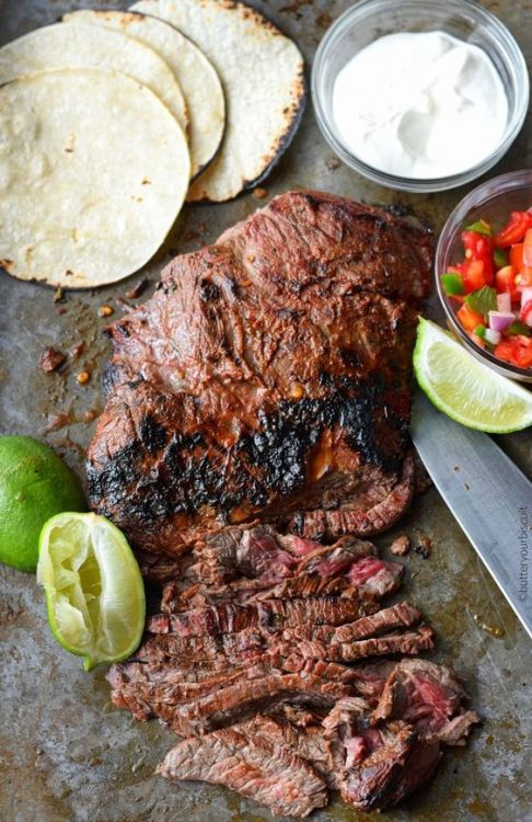 marriedfood - Chipotle lime flank steak street tacos