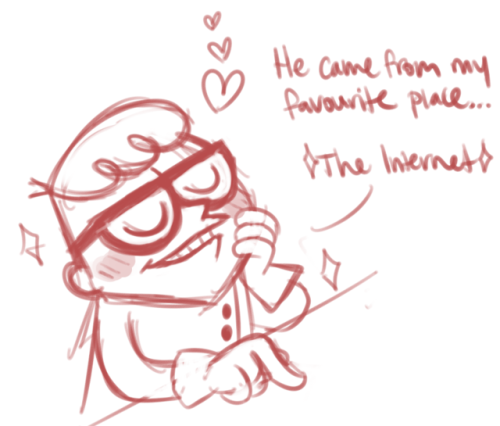 When I told my friends I drew Freakazoid and Dexter kissing they...