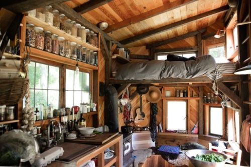 cabinporn - 8’ ×18’ timber-framed tiny-house with two lofts,...