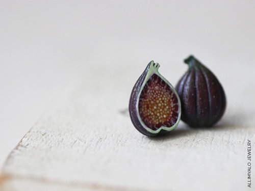 littlealienproducts - Fig Stud Earrings byAllimYaloJewelry