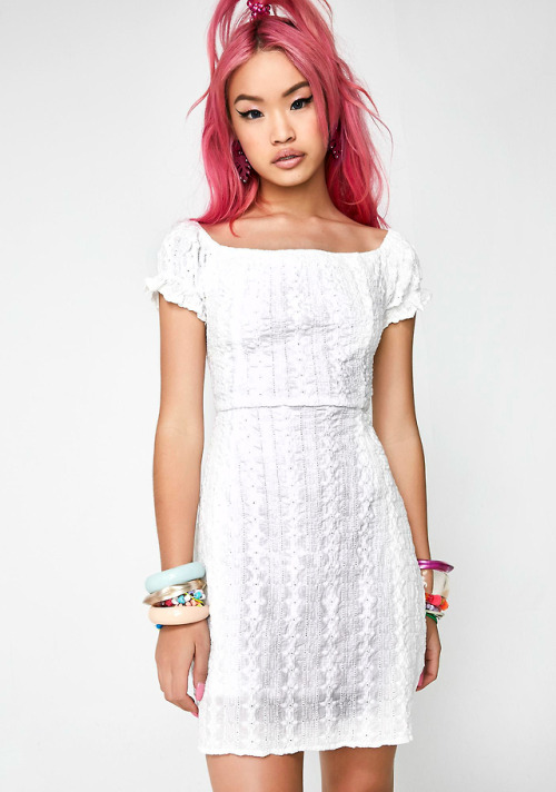 coquettefashion - White ItemsFrill Floral Dress | Eyelet Mini...