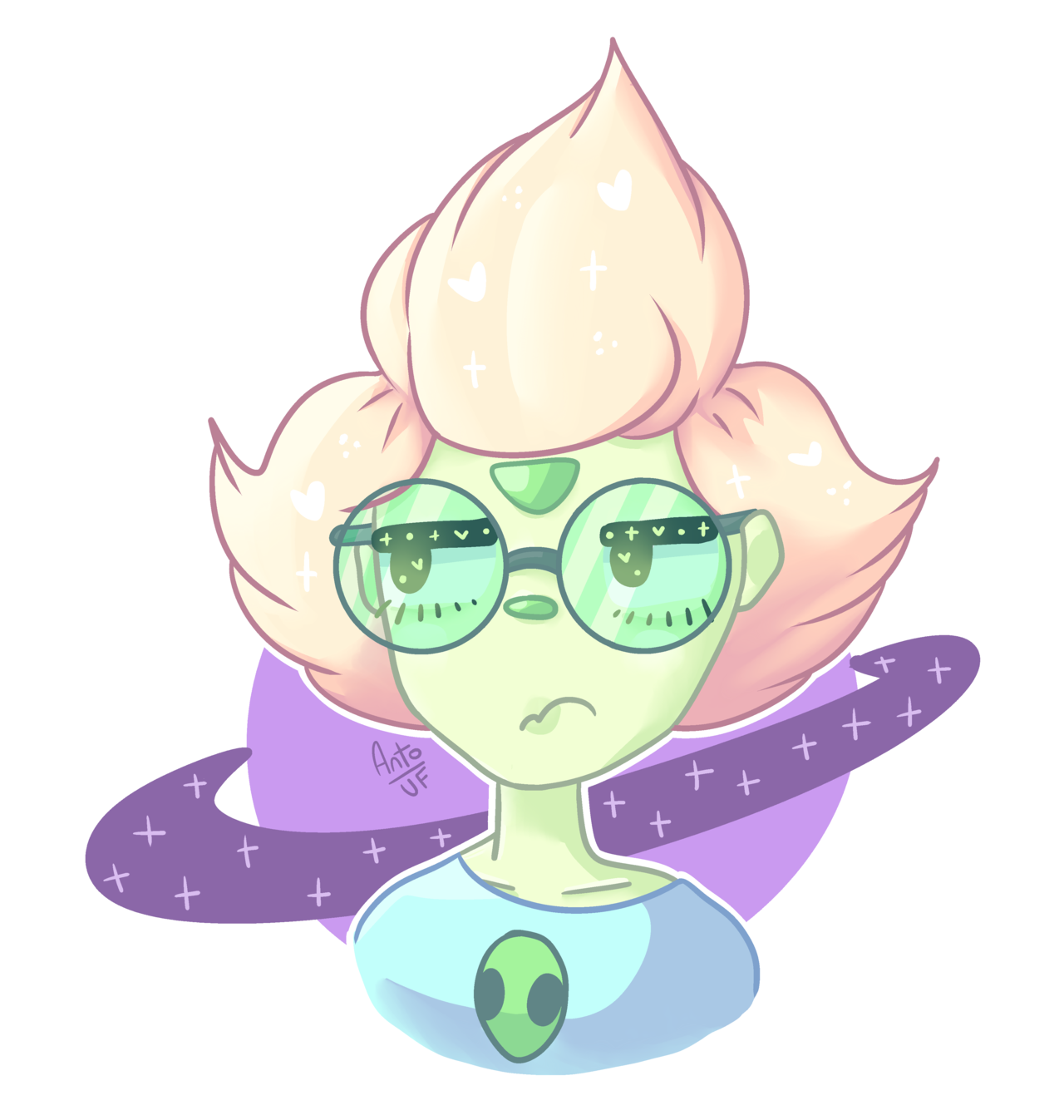 Just practicing a lil coloring here and there, I was so excited about the idea of Peridot using round glasses!! Ngh!!