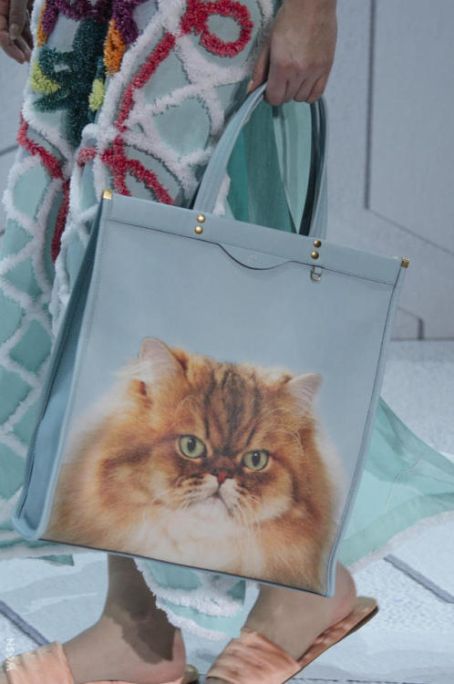 Cats for the win at #AnyaHindmarch #LFW S/S18 #Accessories 