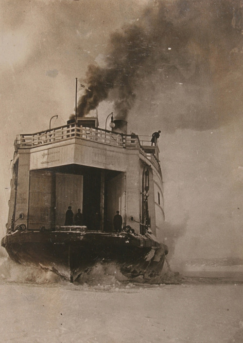 vintageeveryday - The steamer ‘Baikal’ breaking the ice on the...