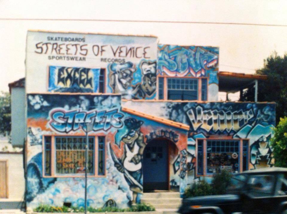 westside-historic: “ Skateboards, Sportswear, Records….and pinball! Streets of Venice located at 1708 Lincoln Blvd circa 1987. Owned by Mike Muir, Adam Siegel (Excel guitarist and pioneering graffiti artist) did the the artwork and Excel vocalist Dan...