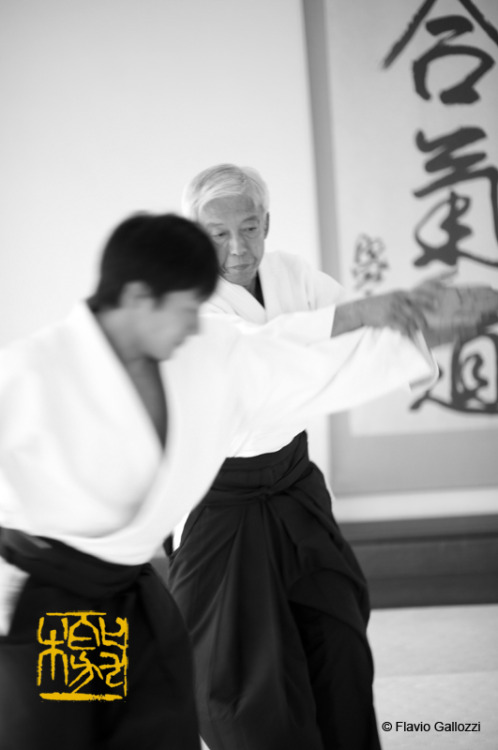 flaviogallozzi - Aikido Master Moriteru Ueshiba in his dōjō in...