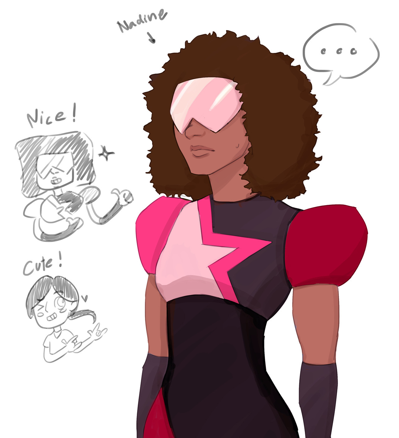 I was always feel like I have seen her before…. until I show this game to my friend and she said “Nadine is Garnet!!”