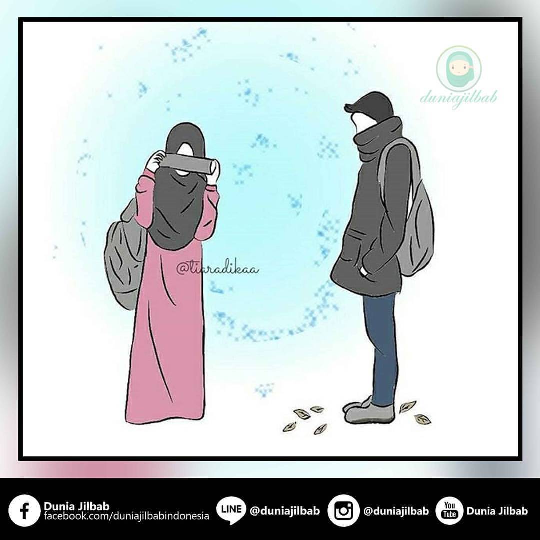 Gambar Kartun Muslimah Jatuh Cinta Kolek Gambar