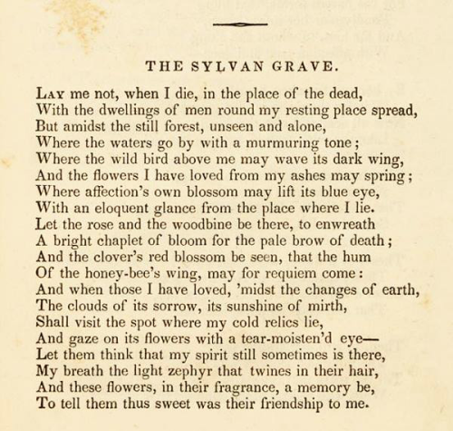 starswaterairdirt:The Sylvan Grave, 1836a poem by Elizabeth...