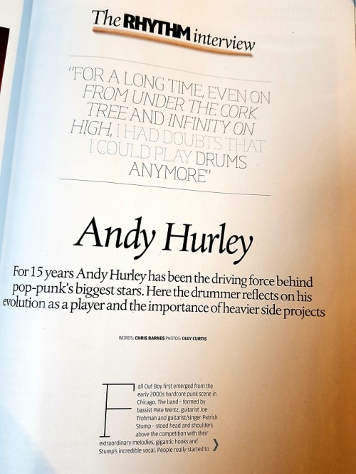 kimmywilks - Andy Hurley Rhythm magazine June 2018