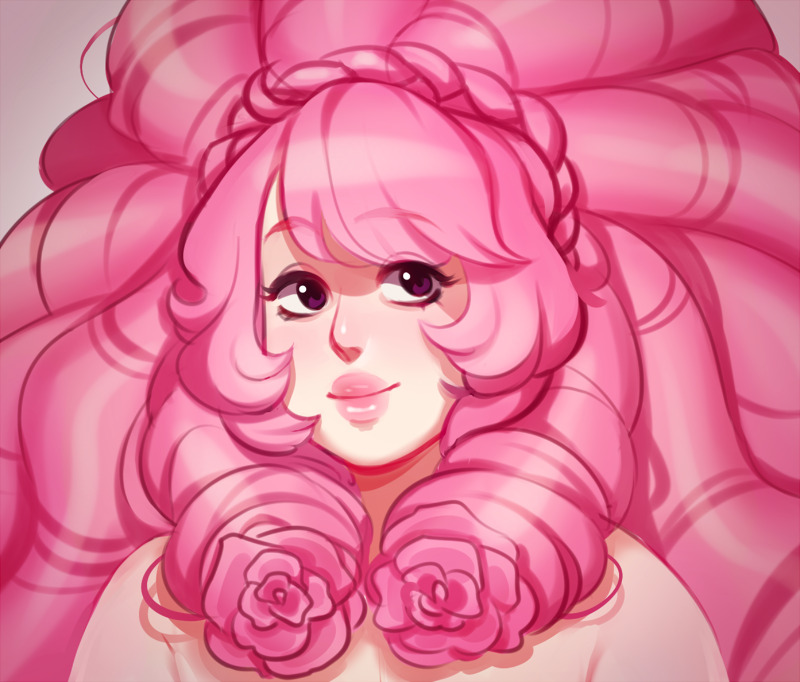 Anonymous said: please do cute rose quartz!!!!! Answer: I’m in love with this headcanon of rose-shaped curls on Rose, omg