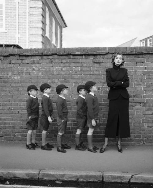 joeinct - Model with Schoolboys, Photo by Geof Kern, 1995