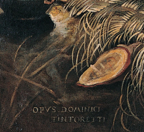 blackpaint20:Detail of Tintoretto’s signature...